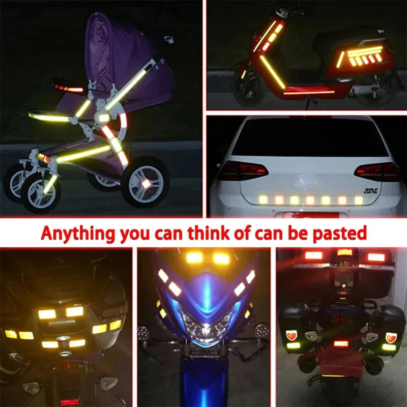 1-4pcs Car Reflective Tape Safety Warning 5cm*100cm  Car Decoration Sticker Reflector Protective Tape Strip Film Auto Motorcycle
