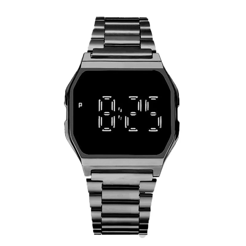 Montres de luxe en or et argent pour hommes et femmes, montres-bracelets numériques LED militaires, montres électroniques rétro F91W avec bracelet en acier