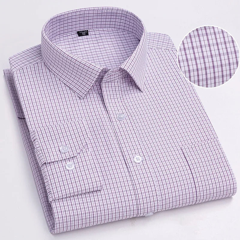 BAMBOOPLE Chemises à manches longues décontractées pour hommes, imprimé tendance, coupe standard, boutonnées, douces, pour homme, bureau, affaires, nouveau choix AE