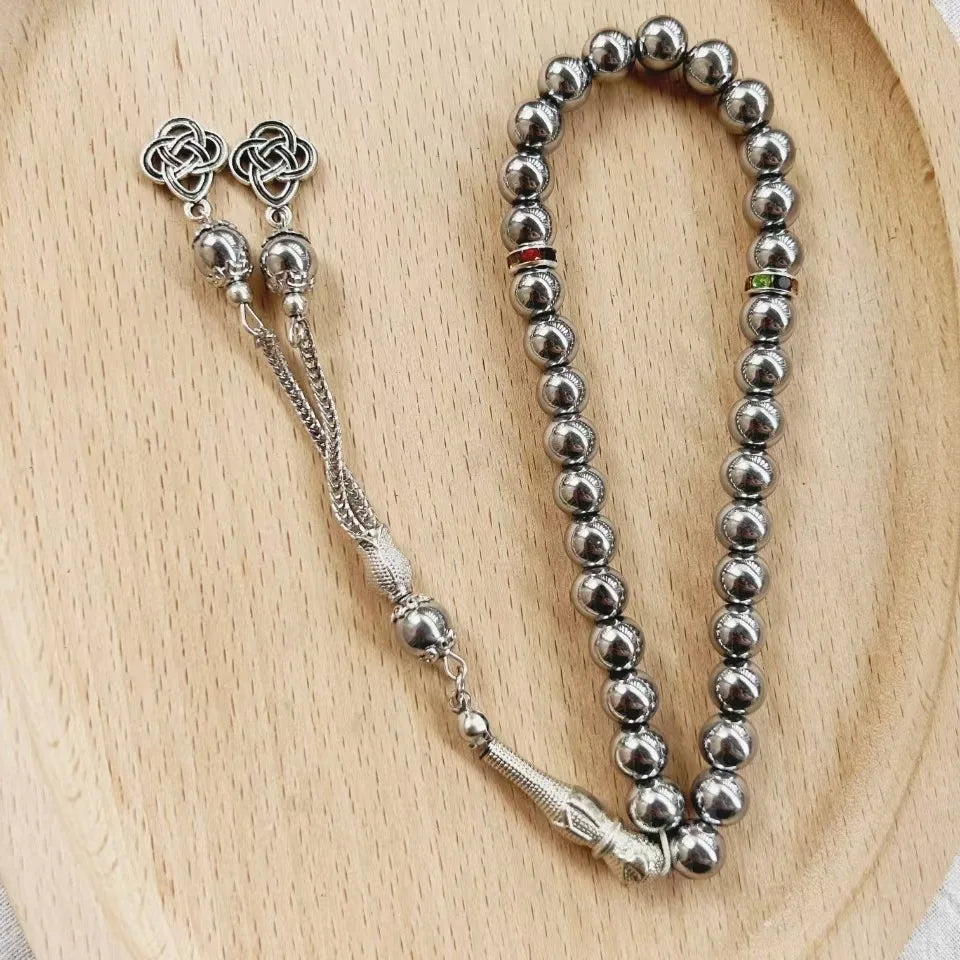 Middle East Retro Simple Muslim Fashion Obsidian Rosary Beads Are Worn Daily with Prayer Jewelry Holiday Gatherings Bracelet