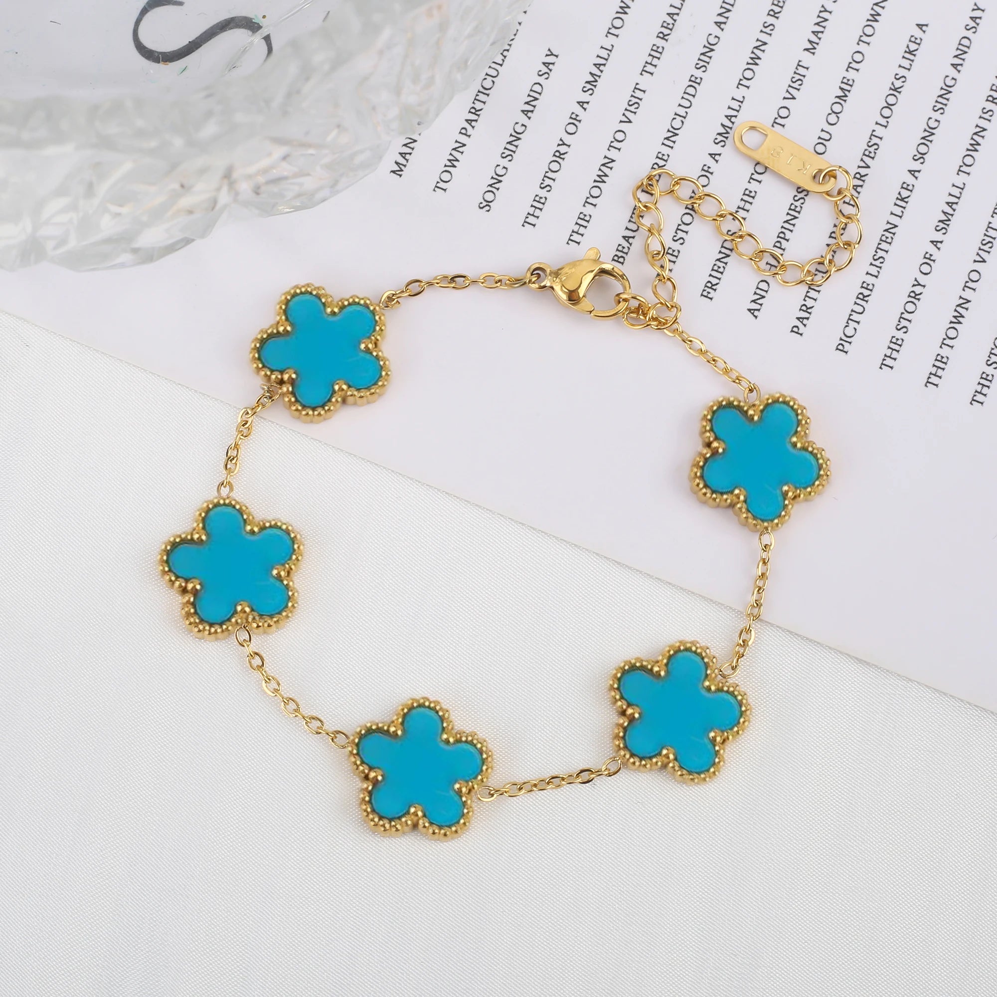 Promotion Chaude Acier Inoxydable Laser Cinq Feuilles Pétale Réglable Trèfle Bracelet Classique pour Femme Fille Bijoux de Marque Cadeau de Fête
