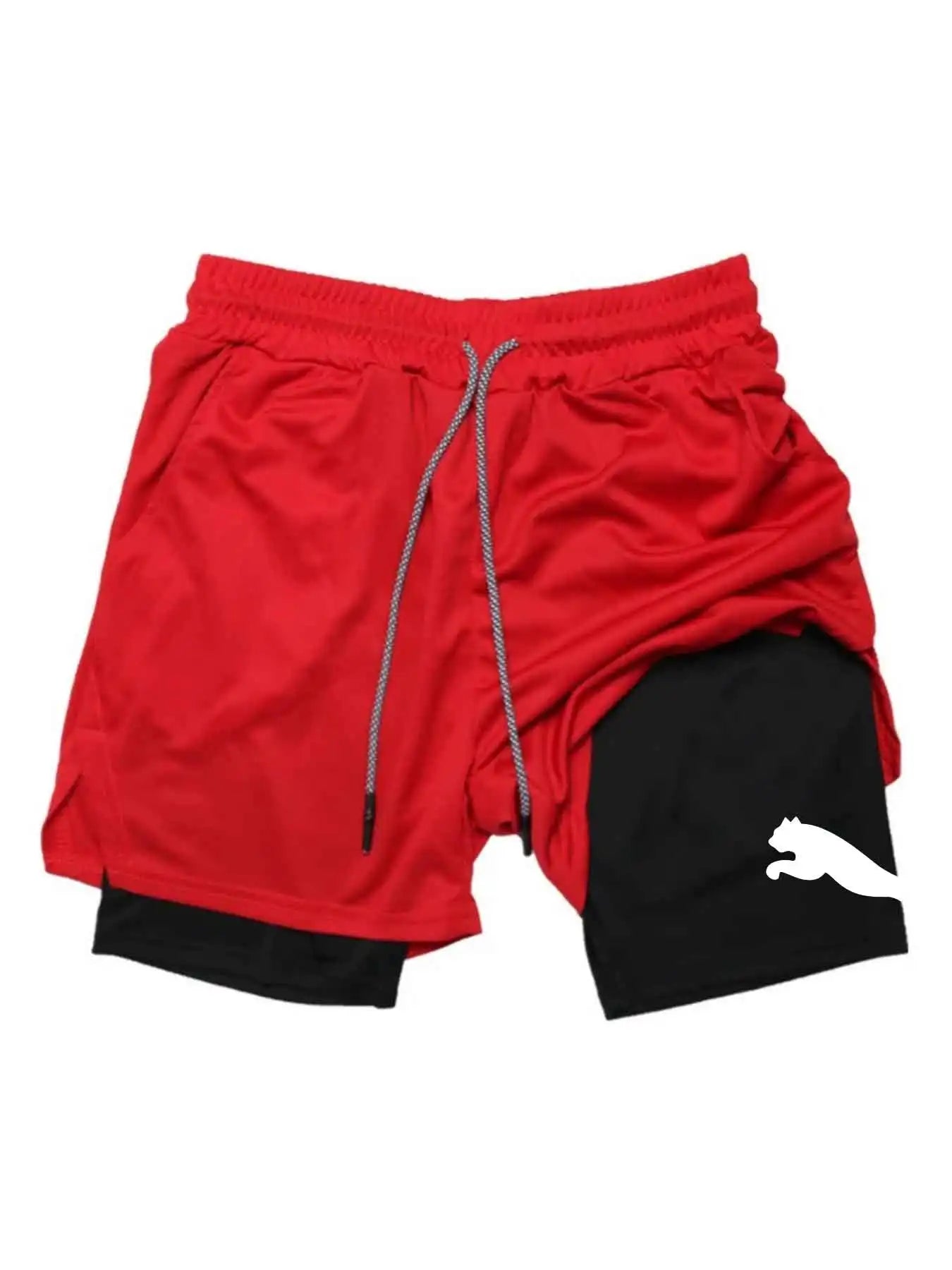 Shorts de sport d'été 2026 2 en 1 pour la gym et la course à pied, shorts de running lents, vêtements de sport décontractés, shorts de fitness à double couche