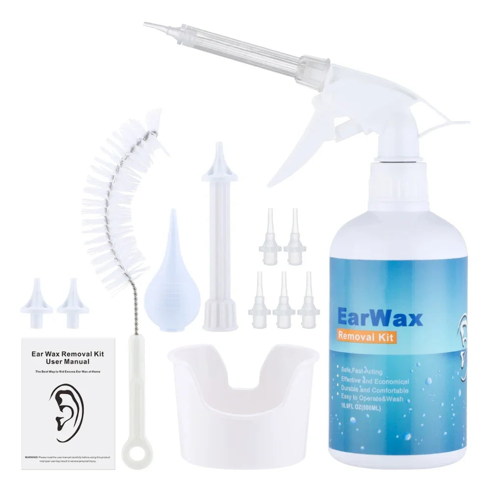 Nettoyant d'Oreilles Électrique, Kit de Nettoyage de Cérumen, Système d'Irrigation Sûr pour Adultes et Enfants