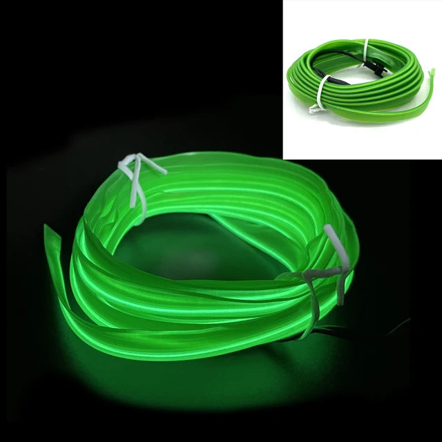 Fil EL de voiture Lumière LED Ambiance intérieure Bande LED Éclairage néon Guirlande Corde Fil Tube Décoration Tube flexible Couleurs LED Auto