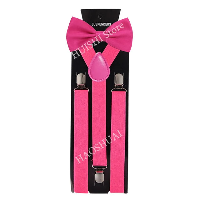 Ensemble Bretelles et Nœud Papillon en Promotion pour Hommes Femmes Garçons Fête Mariage – Bretelles Y-Back Chemise Nœud Papillon Papillon Accessoires de Costume Cadeau