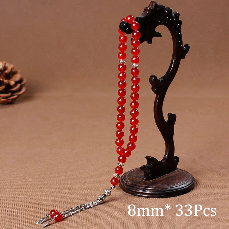 Perles de chapelet musulman Tasbih islamique 33 perles de prière chapelet pour hommes bracelet pour hommes accessoire pierres naturelles agates fait main Turquie