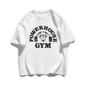Summer Gym 100 Cotton Large Men's Letter Weightlifting Printed Round Neck T-shirt Street Outdoor High Quality Short Sleeve