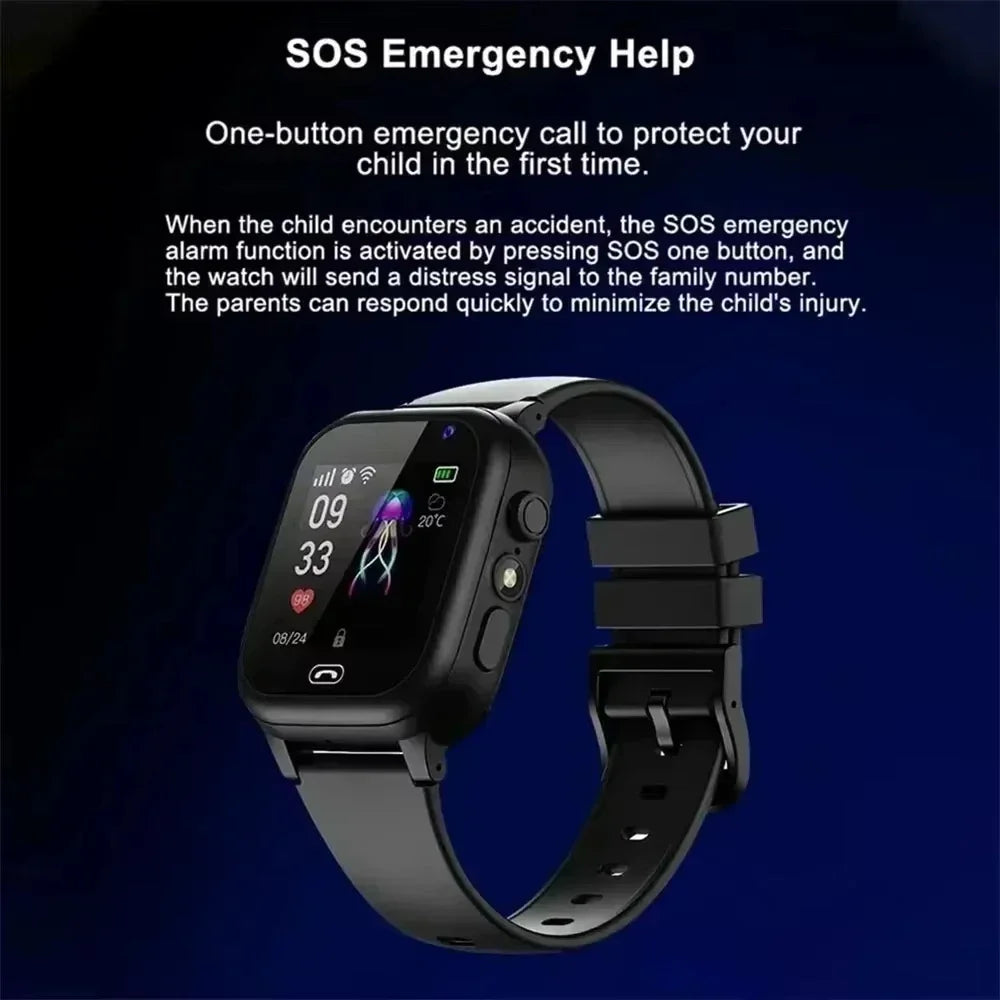 VIVO 4G Montre Connectée Enfant Mini Téléphone Enfant avec Appel SOS Appareil Photo 3 en 1 Montre Dessin Animé Fille Garçon Anniversaire Noël Cadeau 2026Nouveau