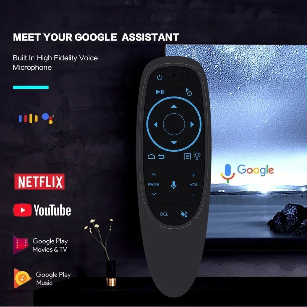 Télécommande vocale G10S PRO BT 2,4 G avec souris gyroscopique sans fil BT5.0 Télécommande intelligente rétroéclairée pour boîtier TV Android