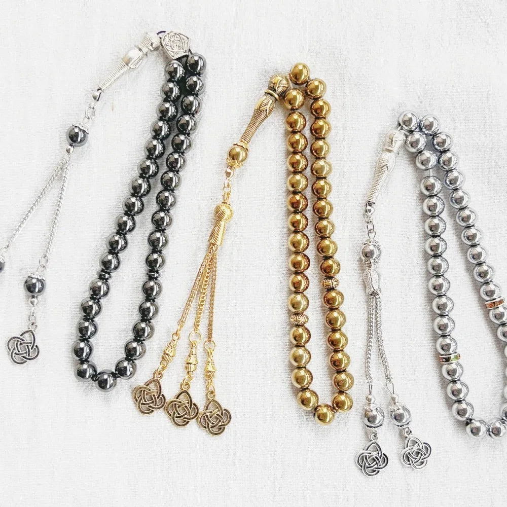 Middle East Retro Simple Muslim Fashion Obsidian Rosary Beads Are Worn Daily with Prayer Jewelry Holiday Gatherings Bracelet