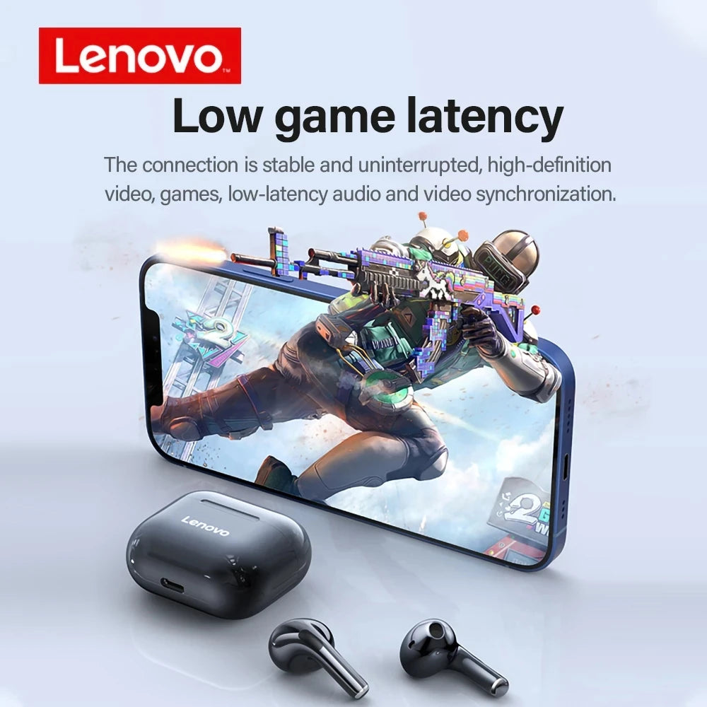 Écouteurs sans fil Lenovo LP40 d'origine TWS Bluetooth Écouteurs de sport à commande tactile Casque stéréo pour téléphone Android