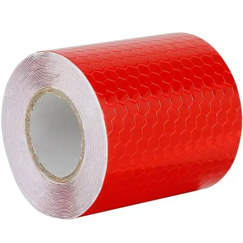 Ruban réfléchissant d'avertissement 5cm*1m Bande réfléchissante de voiture Avertissement de sécurité Autocollant de décoration de voiture Réflecteur à grille de couleur