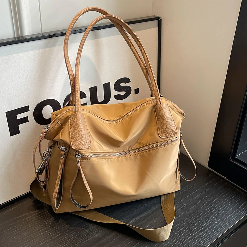Sac à bandoulière en nylon vintage pour femme, grande capacité, imperméable, sac à main pour les déplacements quotidiens, sacs de voyage, sacs à main pour femme