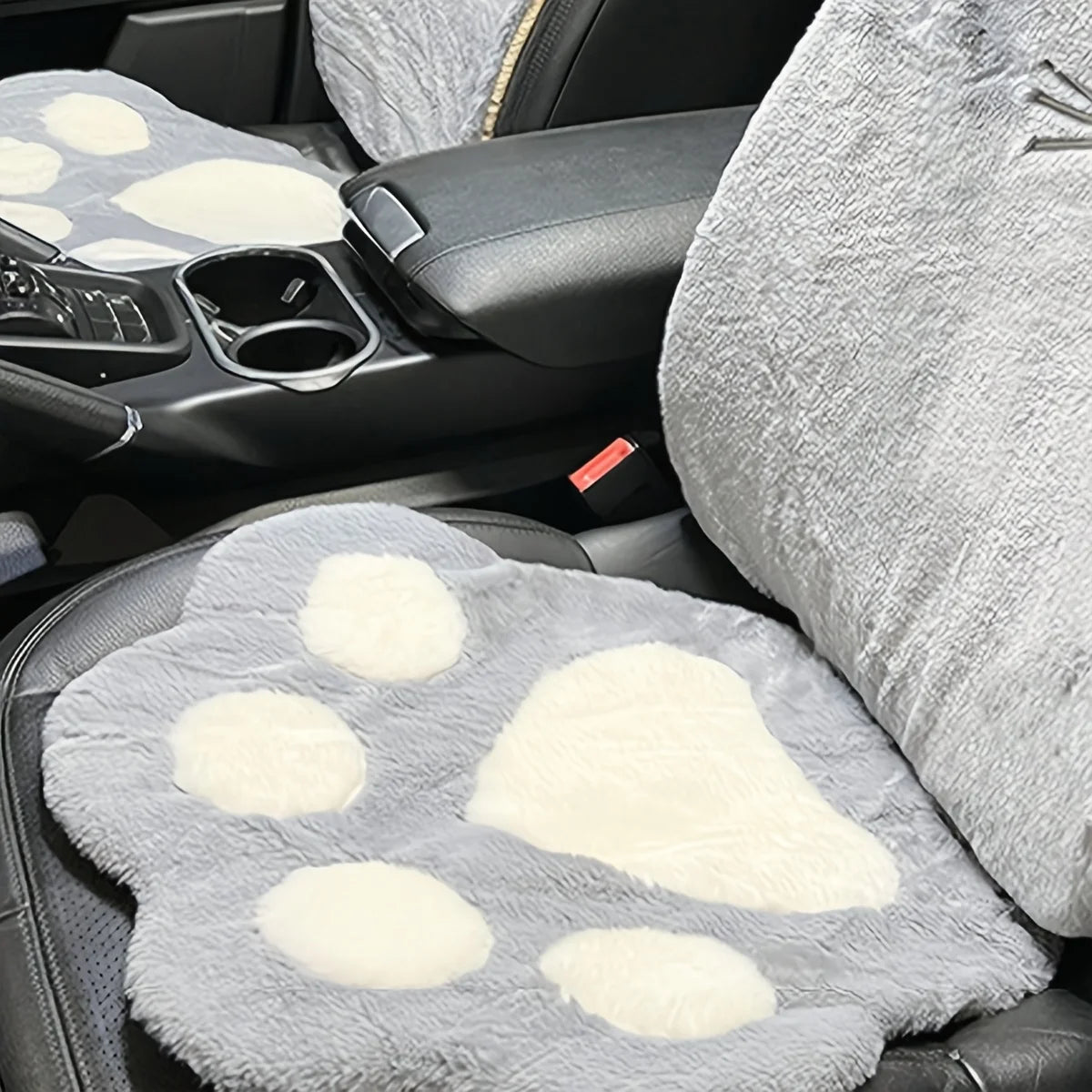 1 coussin de siège de voiture en peluche, motif patte de chat mignon, élégant et de qualité supérieure, décoration intérieure de voiture