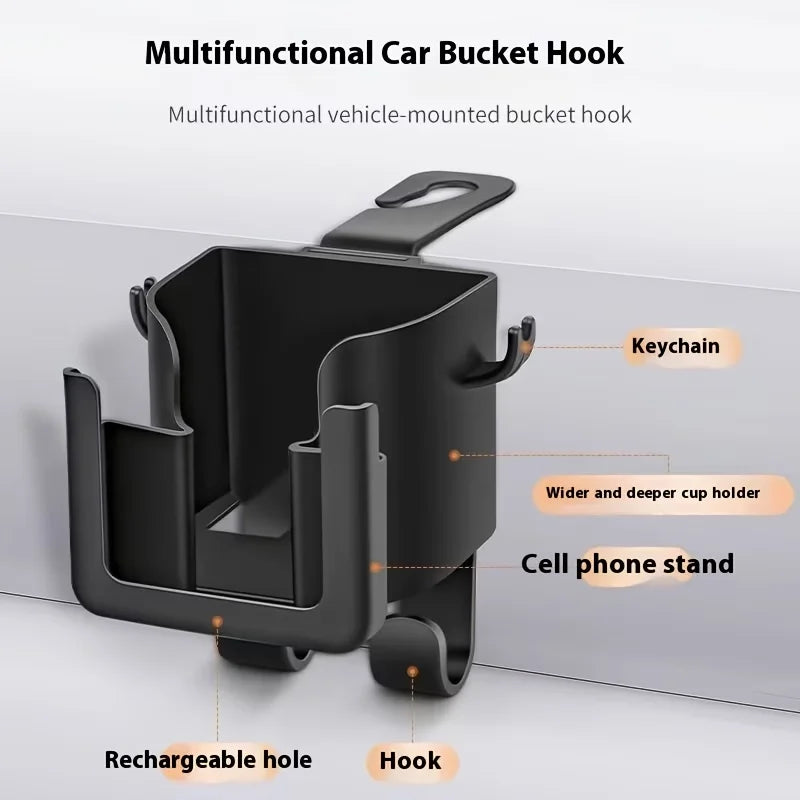 Organisateur de dossier de siège de voiture, lot de 2, porte-gobelet et crochet, support de téléphone, rangement arrière pour tasse d'eau et téléphone, accessoires d'intérieur de voiture