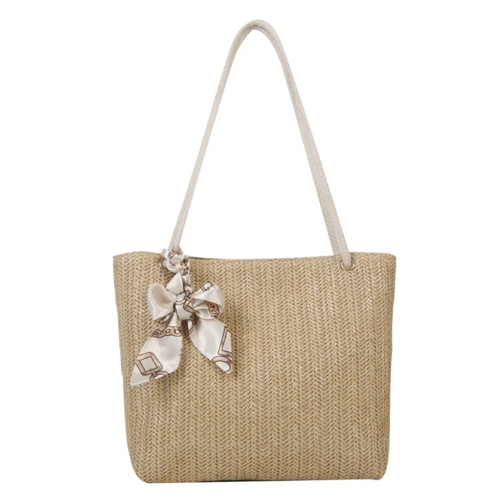 Sac à bandoulière en rotin tressé, mignon, fait main, grande capacité pour femme