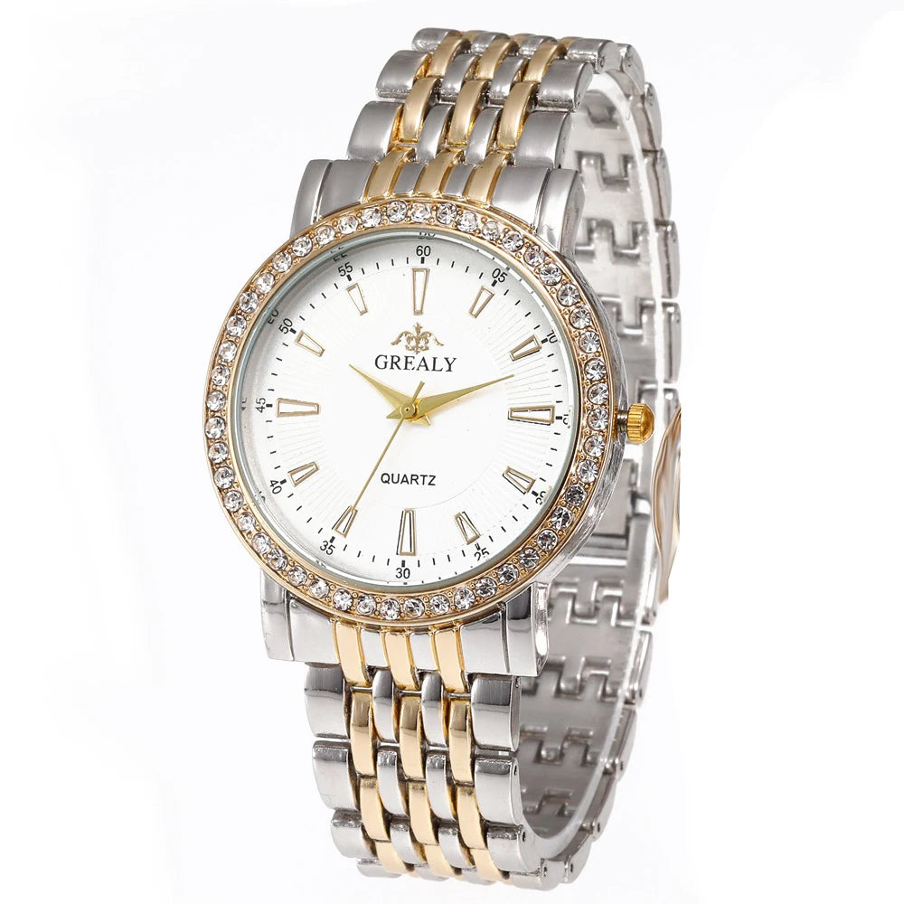Nouvelles montres décontractées pour femmes, montre de mode de luxe pour amoureux, montre à quartz en acier inoxydable avec strass, cadeau pour hommes et femmes, montre-bracelet d'affaires