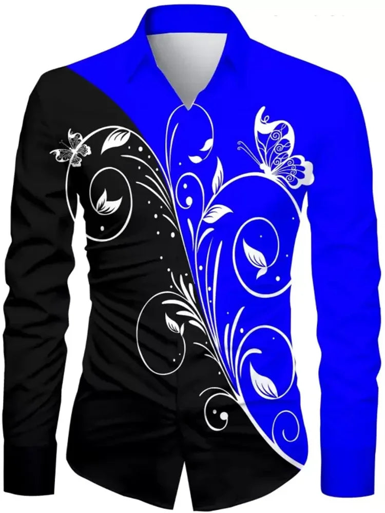 T-shirt fleuri tendance pour hommes motif HD Dégradé de couleurs Décontracté Extérieur Fête Doux et confortable Nouveau style 2024