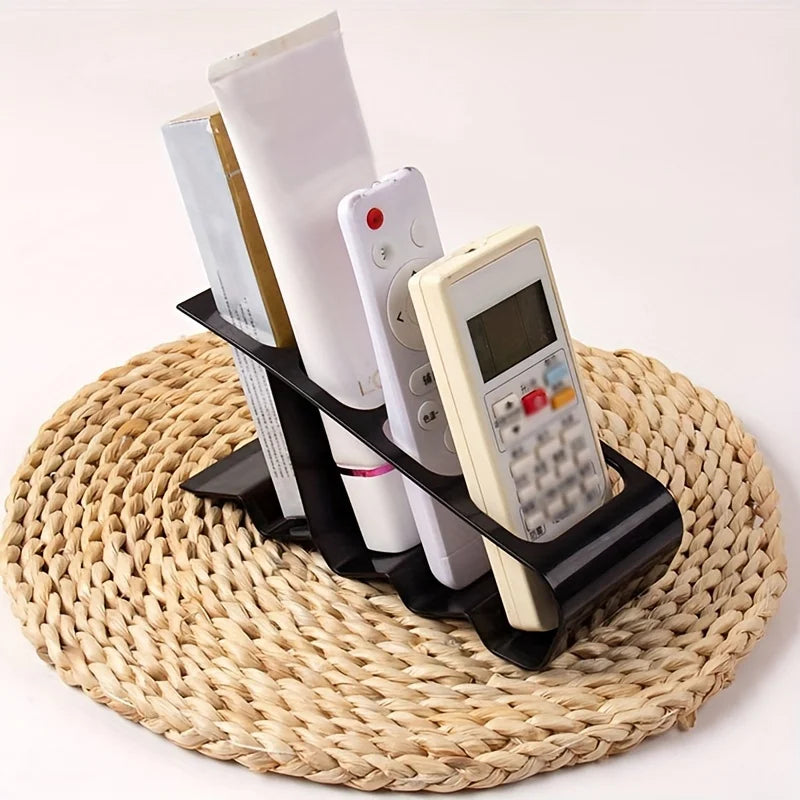 Support de télécommande à 4 fentes Organiseur de bureau en plastique durable Ergonomique et peu encombrant pour la télévision, la maison, le bureau, étagère de rangement polyvalente