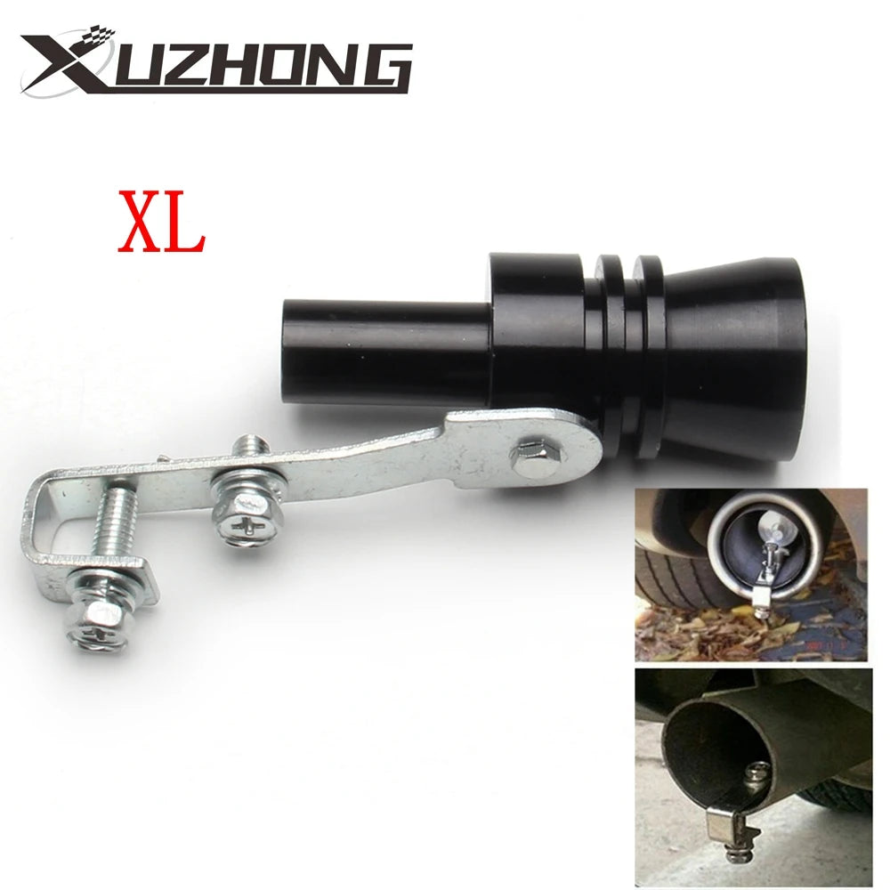 Sifflet turbo noir universel pour voiture Dispositif de modification de véhicule Simulateur de son turbo de pot d'échappement Sifflet de silencieux turbo XL