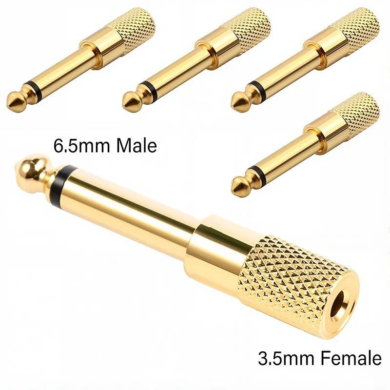 5 prises mono stéréo 3,5 mm 6,35 mm vers adaptateur de connecteur jack audio 3,5 mm 6,5 mm pour haut-parleur