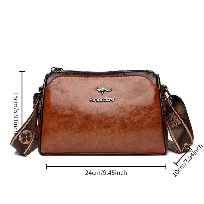 Women's shoulder bag Women's bag retro double-sided pillow bag large capacity solid color shoulder bag crossbody bag