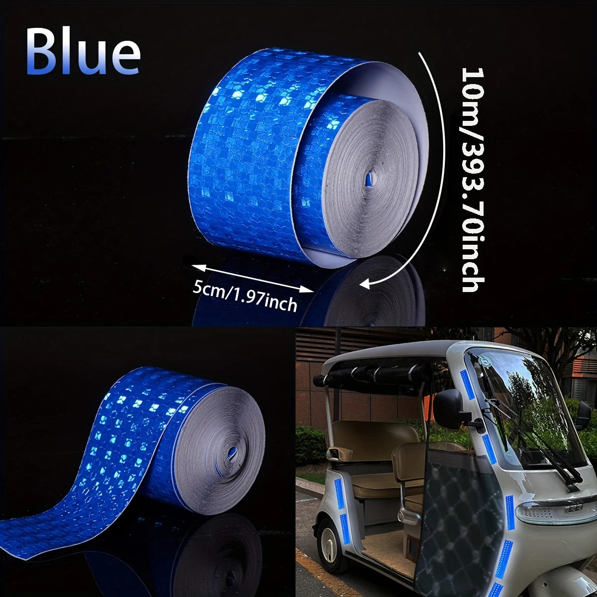 Rubans adhésifs réfléchissants 5cm*10M Forte réflexion Avertissement de danger Blanc-rouge Réflecteurs autocollants de sécurité imperméables pour vélo camion