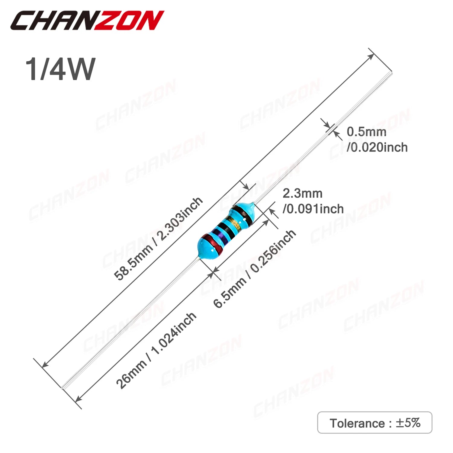 60 valeurs 1/4W 1% kit de résistances à film métallique 300 pièces 1 ohm - 4.7M ohm 1/4 Watt W Assortiment de résistances MF de haute précision