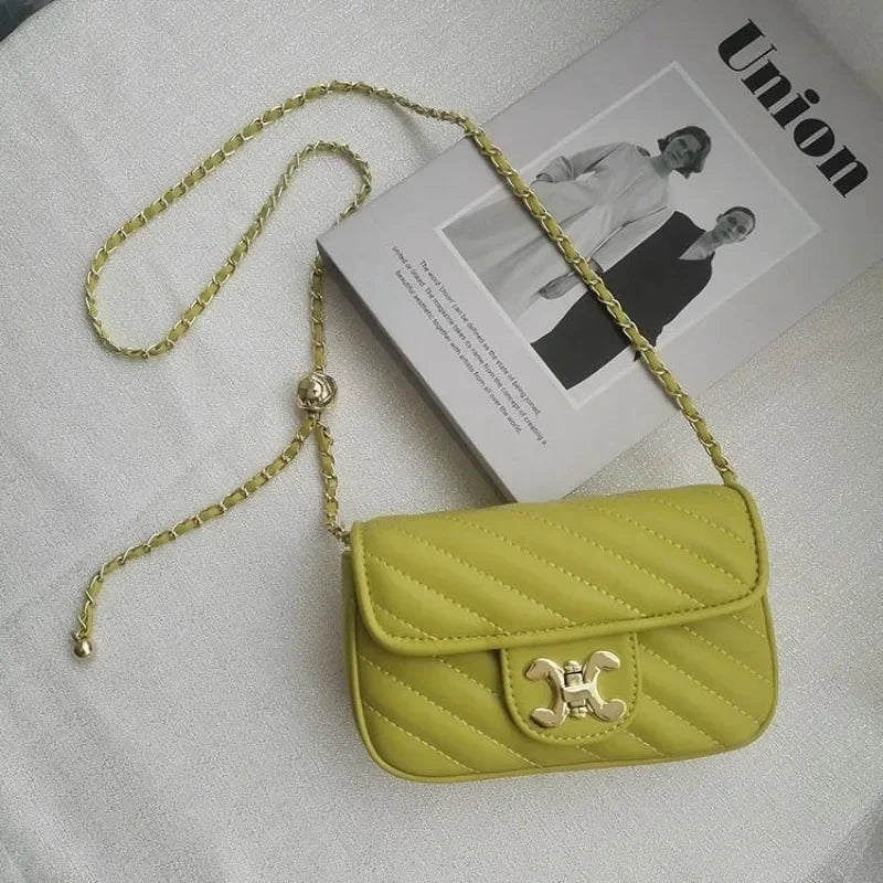Sacs à main Tendance Explosions Fée Verte Losange Petite Chaîne Parfumée Sac à Bandoulière Style Niche Haute Qualité Sac à Main Joker