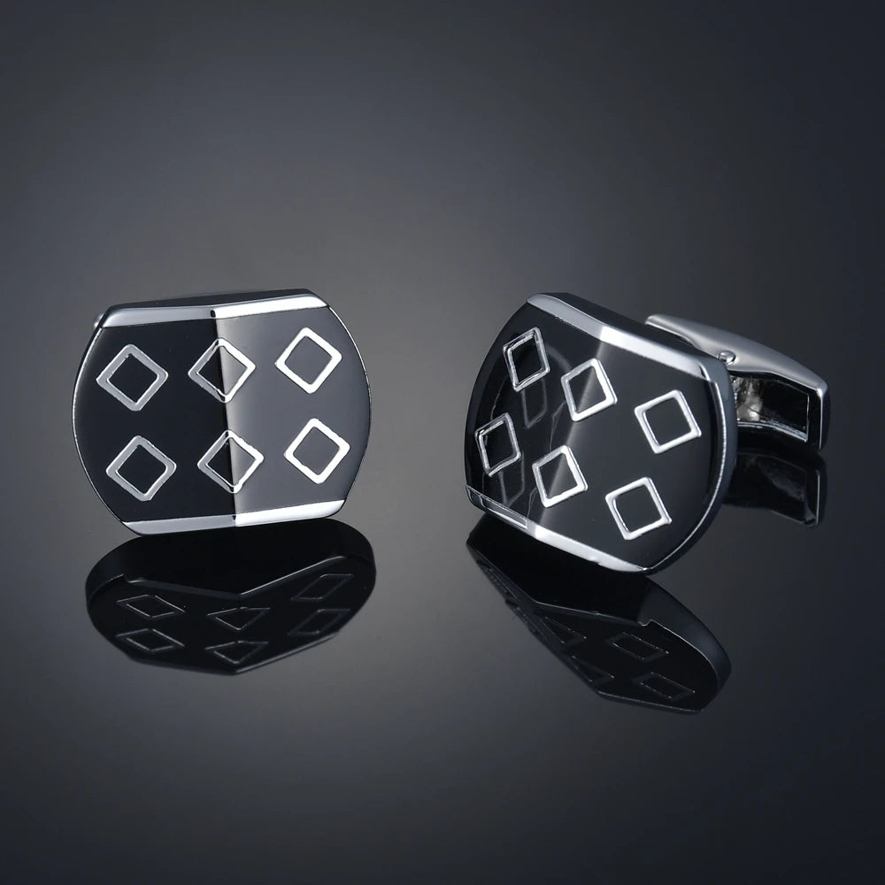 Nouveaux Boutons de Manchette de Luxe pour Hommes Marque de Bijoux Haut de Gamme Gemmes/Carrés/Couronne/Grille Chemises pour Hommes Boutons de Manchette