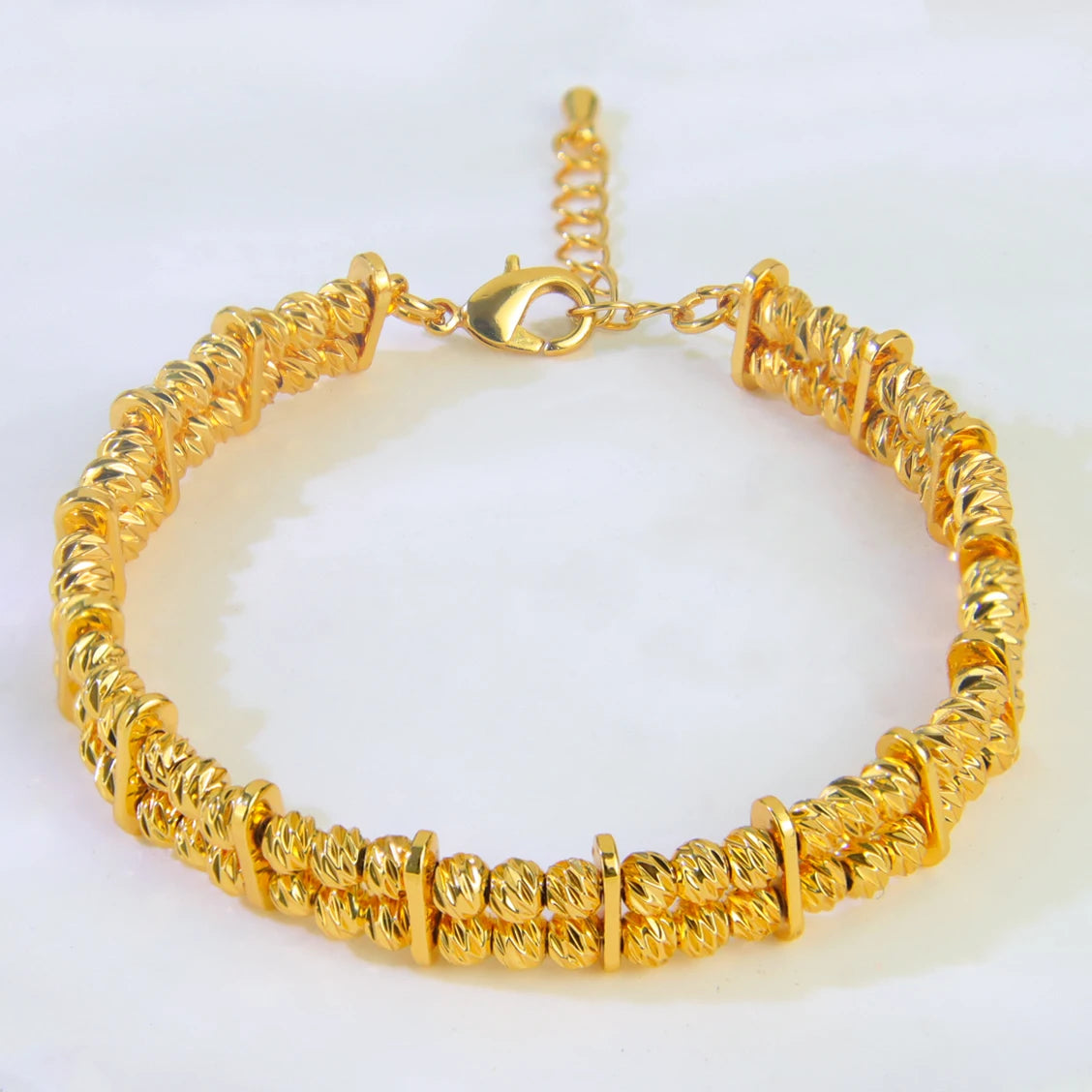 Bracelet de perles de mode arabe, plaqué or 24 carats, éthiopien, manchette de mariée, bracelets de mariage, bijoux vintage pour femmes musulmanes d'Oman