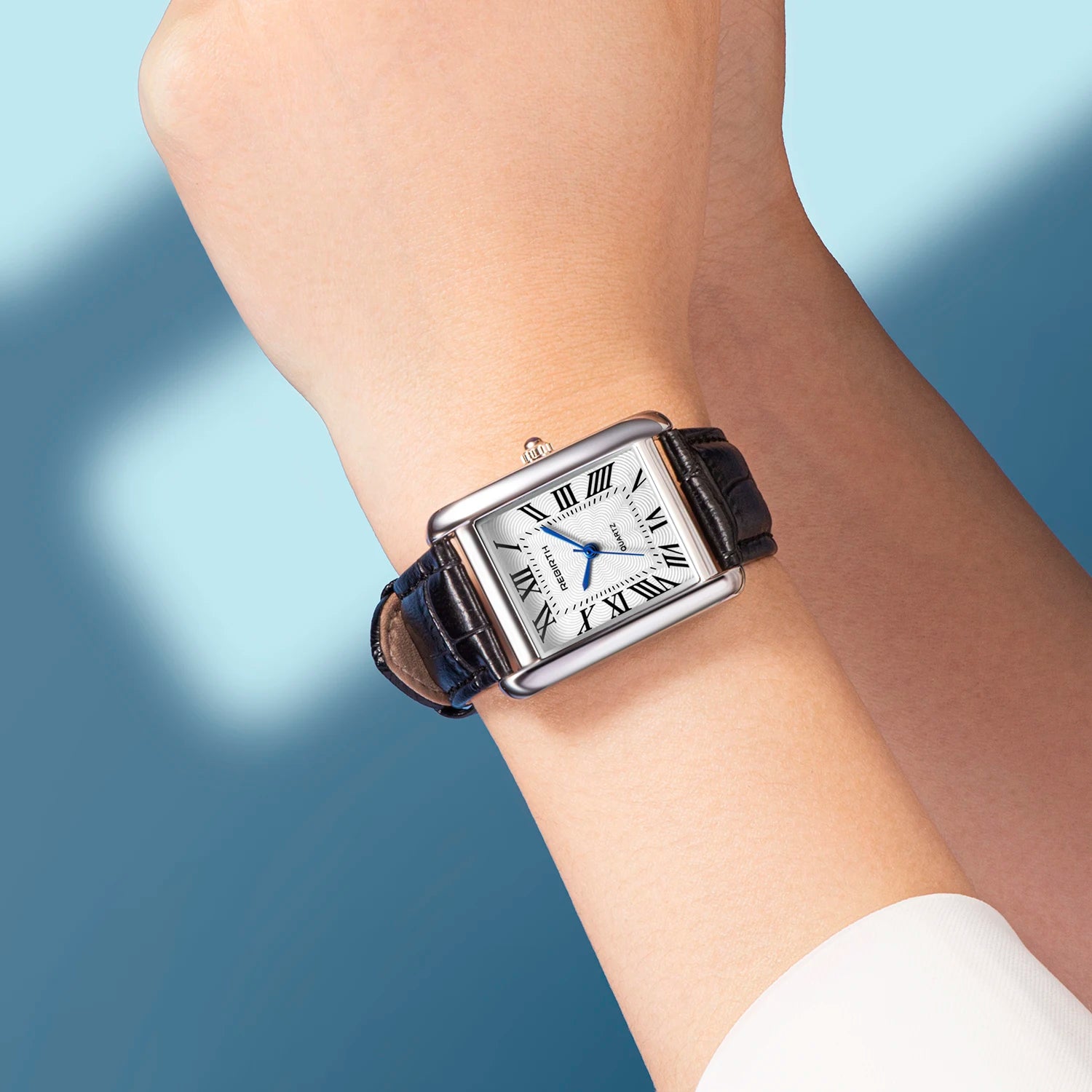 REBIRTH 002 Fashion Rectangular Women's Watch Leather Elegant and Charming Women's Brand Luxury Quartz Watches relojes de mujer