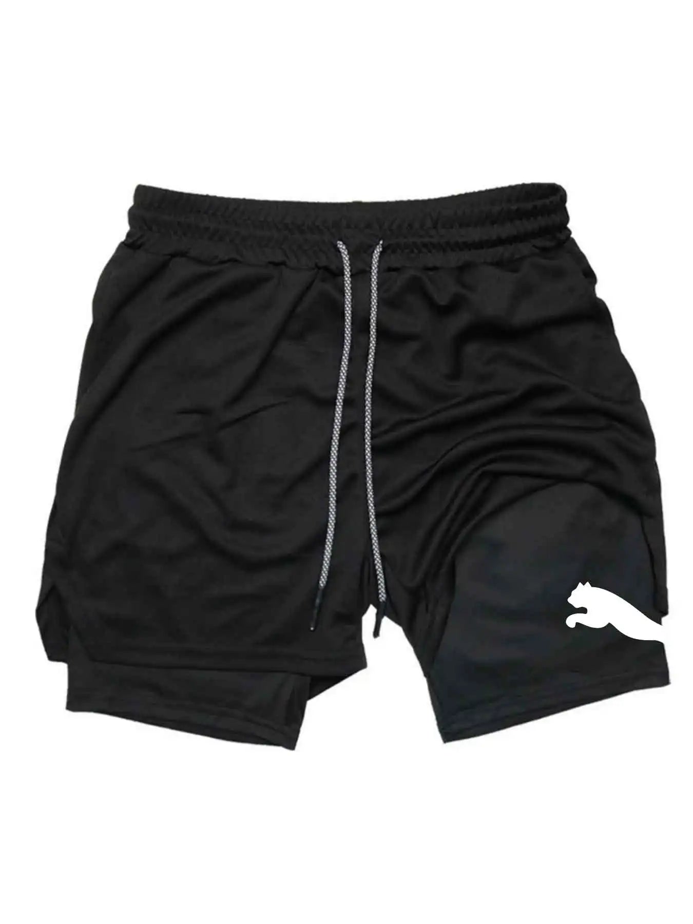 Shorts de sport d'été 2026 2 en 1 pour la gym et la course à pied, shorts de running lents, vêtements de sport décontractés, shorts de fitness à double couche