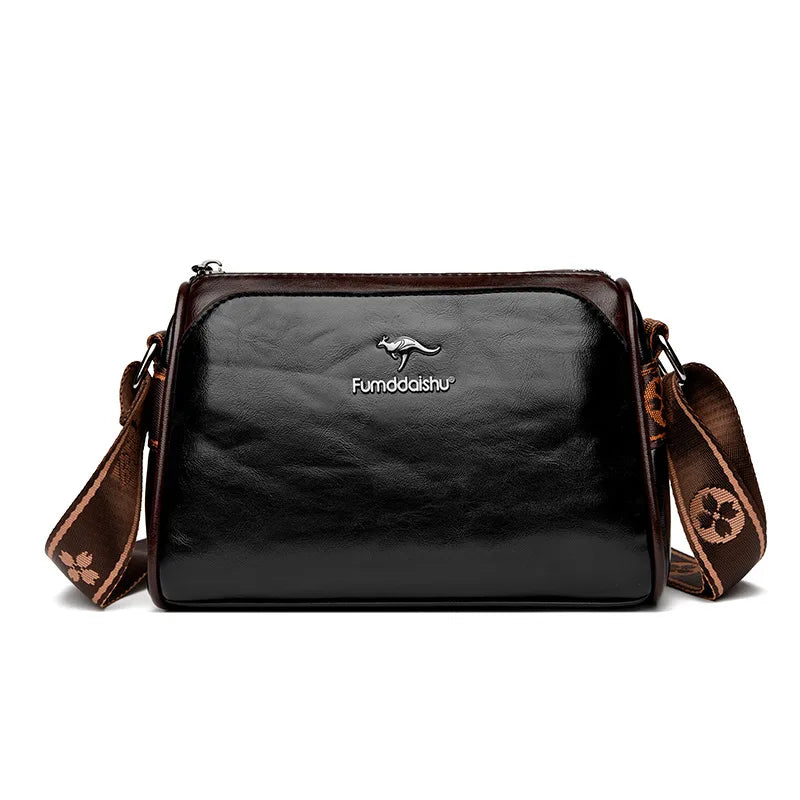 Women's shoulder bag Women's bag retro double-sided pillow bag large capacity solid color shoulder bag crossbody bag