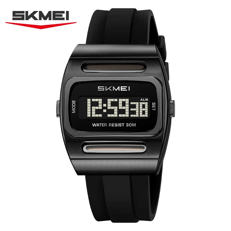 SKMEI 2563 Montre Électronique Homme de Marque Nouvelle Mode Réveil Calendrier Énergie Solaire Lumineuse Montres Digitales Électroniques pour Homme