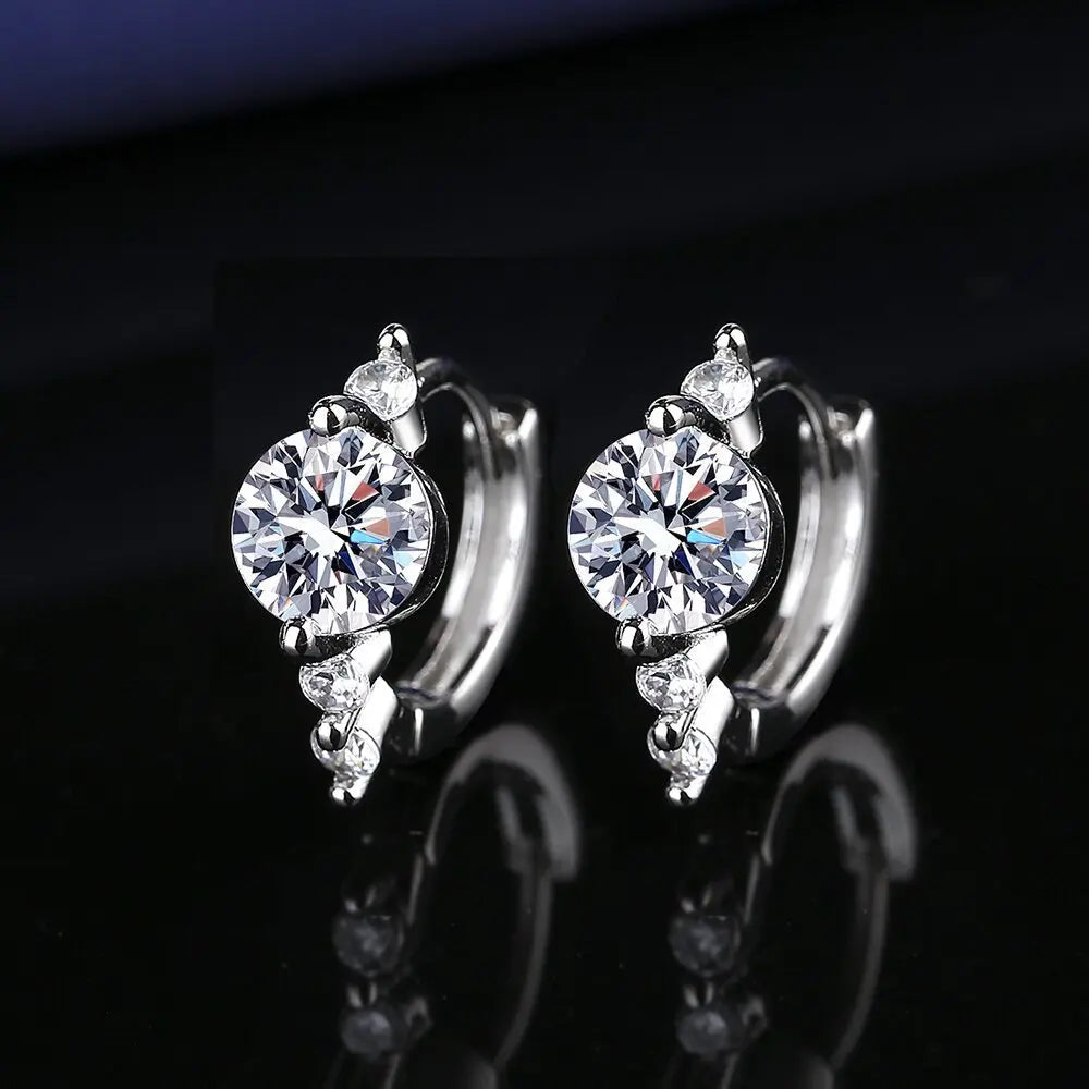 Boucles d'oreilles en argent sterling 925 Bijoux de haute qualité Rétro Motif simple Zircon violet blanc Boucles d'oreilles Meilleures ventes