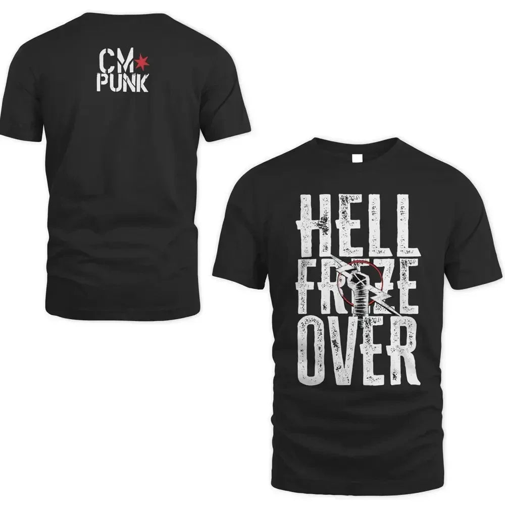 T-shirt homme été imprimé 3D à manches courtes motif lutteur Cm Punk Col rond Style urbain sportif décontracté Hip-hop Streetwear