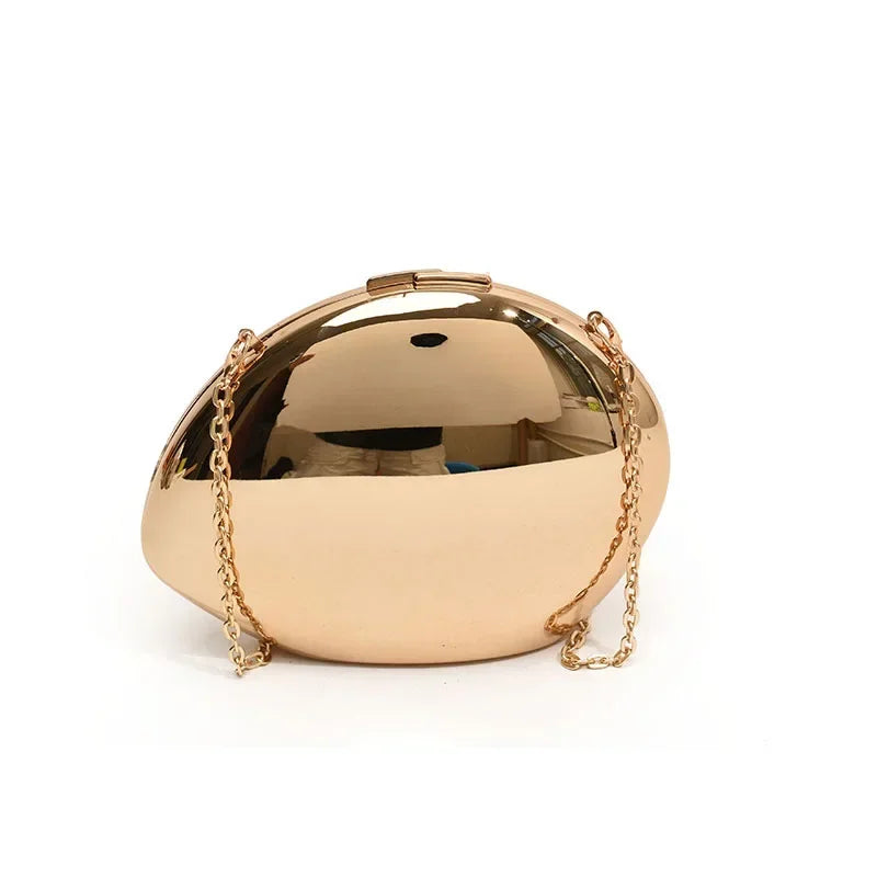 Sac à main d'embrayage en acrylique en forme de coquille de créateur Or Argent Femmes Sac de soirée Mignon Sacs à bandoulière en métal brillant Petit porte-monnaie