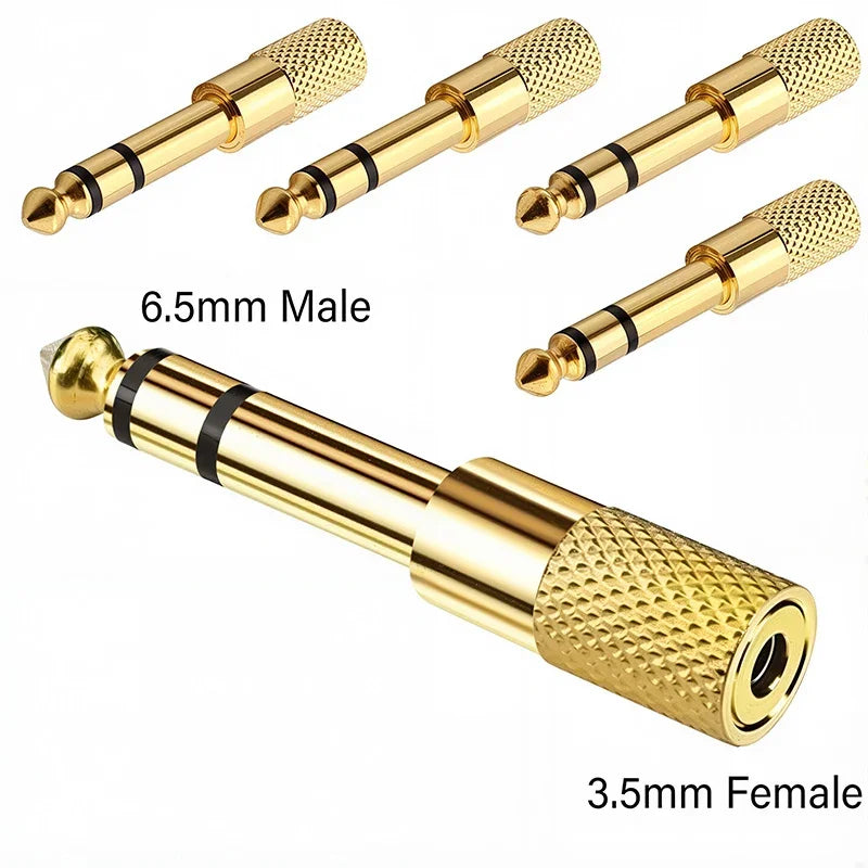 5 prises mono stéréo 3,5 mm 6,35 mm vers adaptateur de connecteur jack audio 3,5 mm 6,5 mm pour haut-parleur