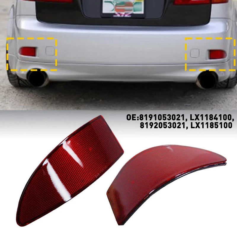 Pour Lexus IS250 IS350 2006-2013 Réflecteur de pare-chocs arrière ABS Rouge Réflecteur de feu stop arrière Cache de lumière #81920-53021