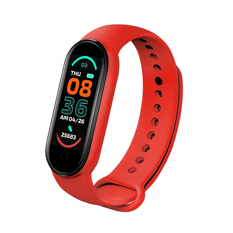 M6 Montre Connectée Homme Femme Bracelet Intelligent Sport Fitness Cardiofréquencemètre Tensiomètre Étanche Montres Multifonctions