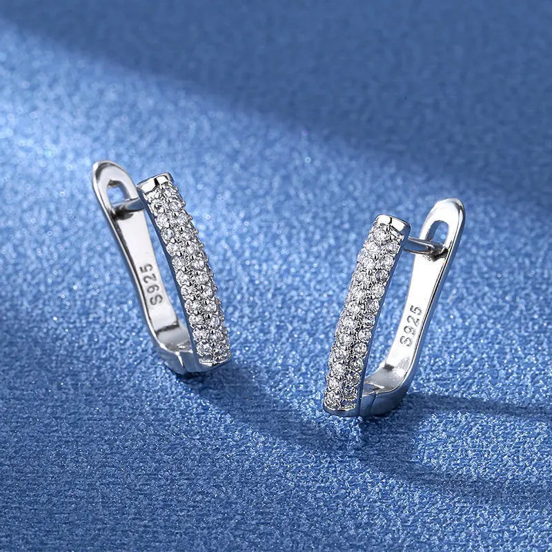 Boucles d'oreilles en argent sterling 925 Bijoux de haute qualité Rétro Motif simple Zircon violet blanc Boucles d'oreilles Meilleures ventes