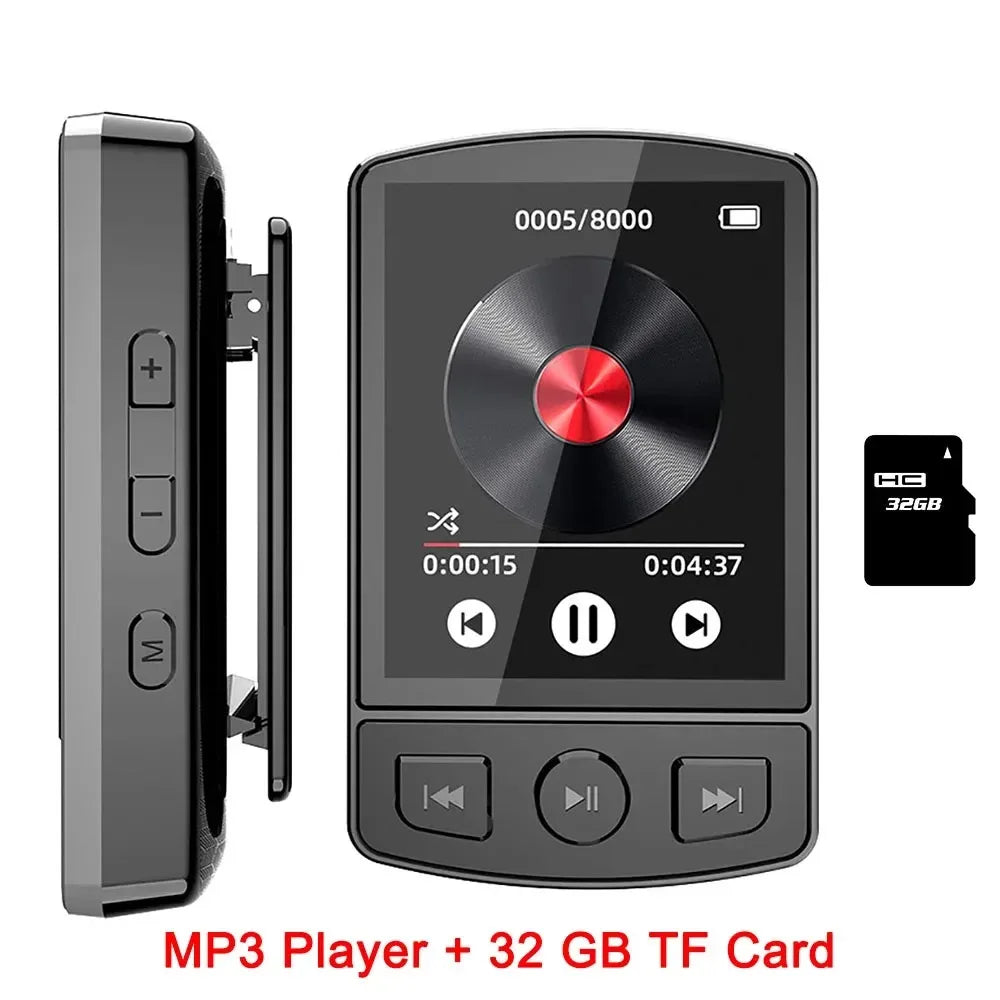 Lecteur MP3 Portable Clip Sport Walkman Lecteur Audio HiFi Bluetooth Adaptateur Audio FM Walkman Étudiant Écran 1,8 Pouces