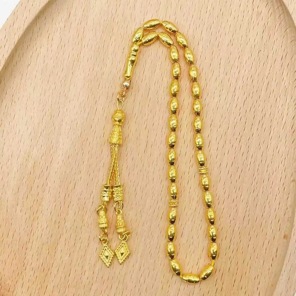 Alloy 4*7mm Islamic Prayer Beads Muslim Tasbih Middle East Ramadan Eid Jewelry Bracelet Gold Silver Arab Rosary Turkey