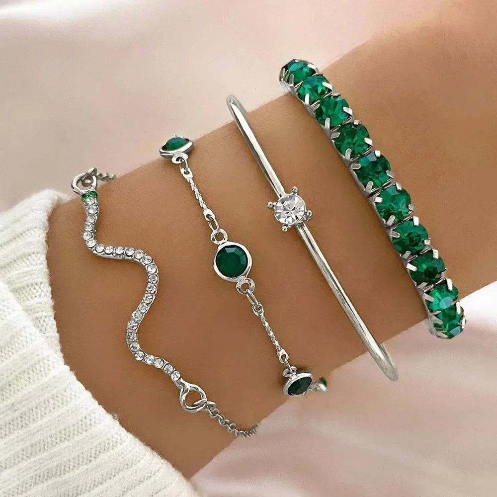 Ensemble de 3 Bracelets et Joncs Ouverts de Forme Irrégulière avec Lignes Torsadées Géométriques pour Femme, Accessoires de Style Punk Exagéré