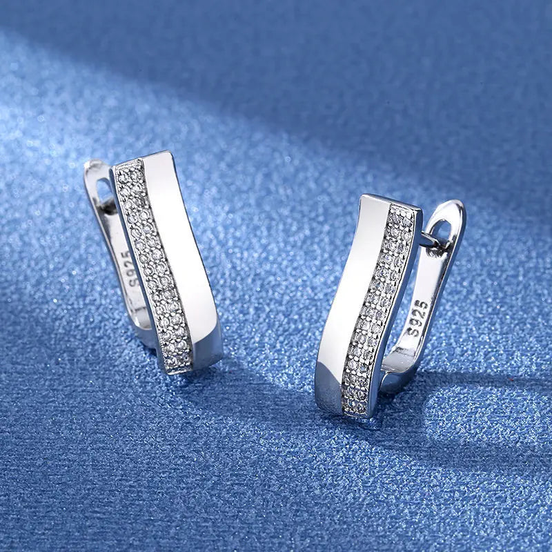 Boucles d'oreilles en argent sterling 925 Bijoux de haute qualité Rétro Motif simple Zircon violet blanc Boucles d'oreilles Meilleures ventes