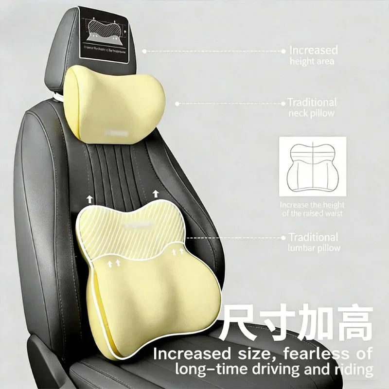 Appui-tête ergonomique pour voiture, coussin de soutien lombaire pour siège de voiture, coussin de soutien lombaire en coton à mémoire de forme, accessoires de voiture