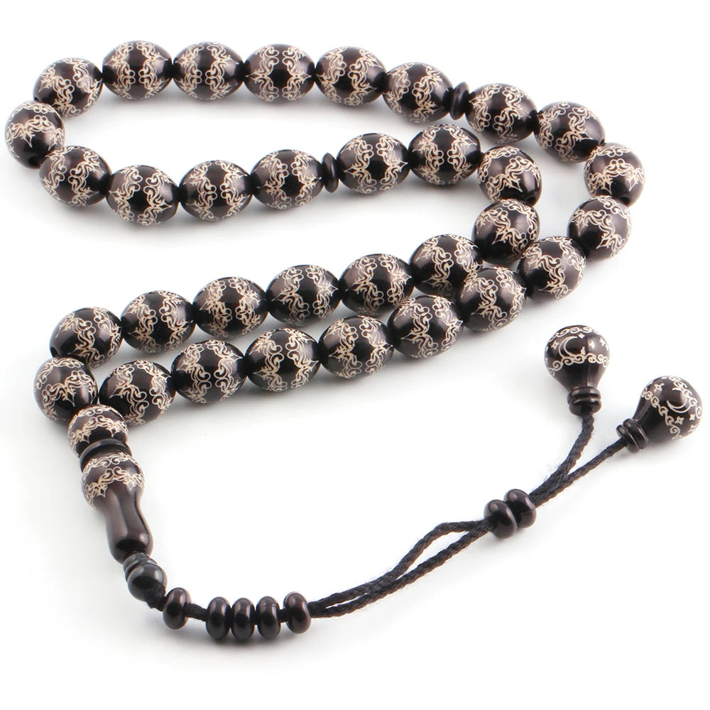 Cbtb Hand Polished Wood 12mm Oval Black Coffee Prayer Bead Bracelet Meditation Yoga Bracelets Blessing Jewelry Wholesale