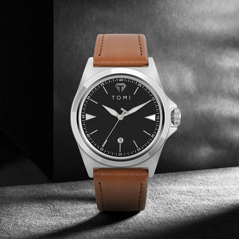 Montre pour homme décontractée minimaliste TOMI, montre à quartz pour homme d'affaires, cadran rond, montre classique à la mode, cadeau