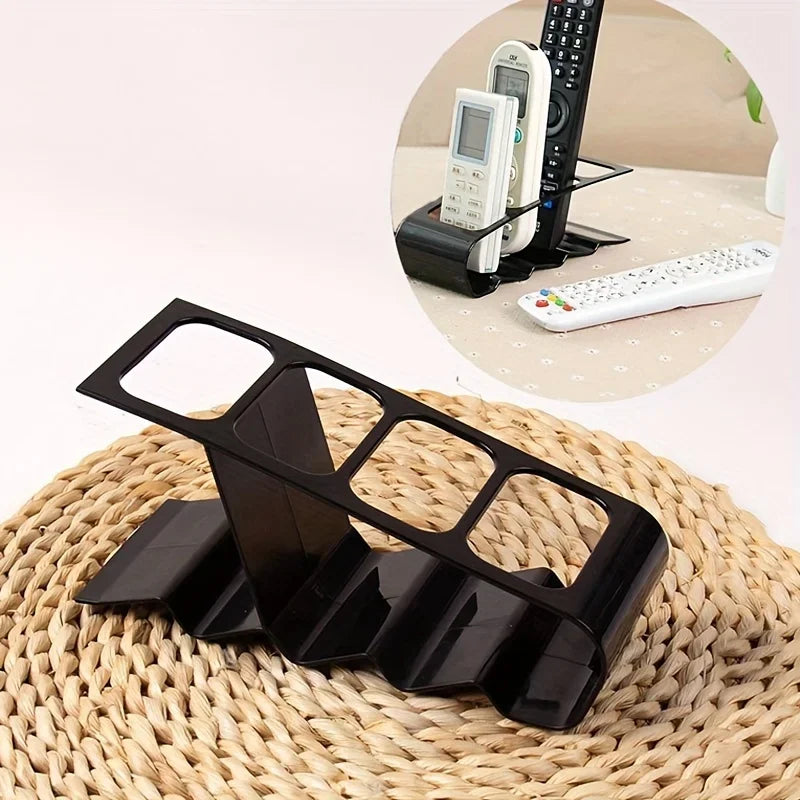 Support de télécommande à 4 fentes Organiseur de bureau en plastique durable Ergonomique et peu encombrant pour la télévision, la maison, le bureau, étagère de rangement polyvalente